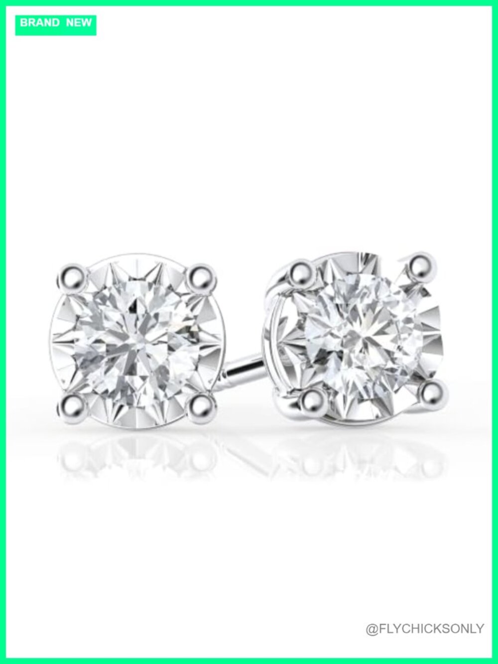 Lab Grown Diamond Stud Earrings Sterling Silver 1/2 cttw Push Back